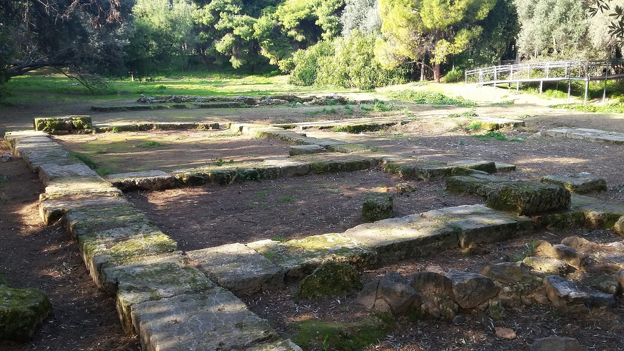  The image shows the ruins of Plato's Academy, the philosophical school founded by Plato in Athens around 387 BC.